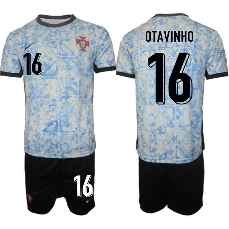 Men 2024-2025 Season Portugal away black #16 Soccer Jersey